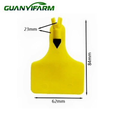 Средняя цельная ушная бирка с черной головкой